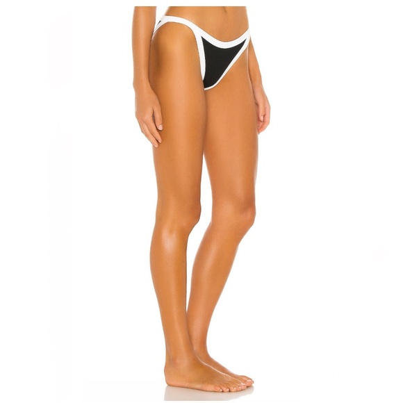 L*SPACE Vacay Classic Bikini Bottom in Black & White Size M - Picture 2 of 4